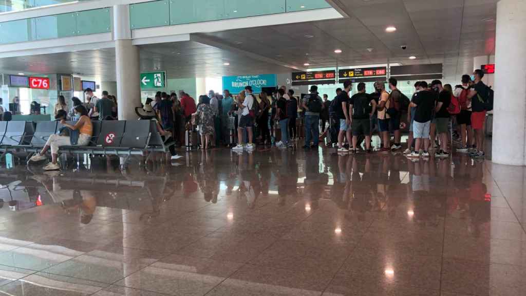 Colas en el Aeropuerto de Barcelona