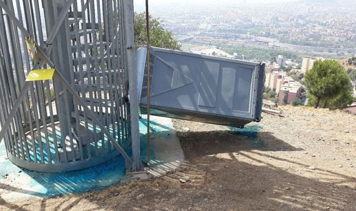 Torre de vigilancia destrozada en Santa Coloma / DIBA