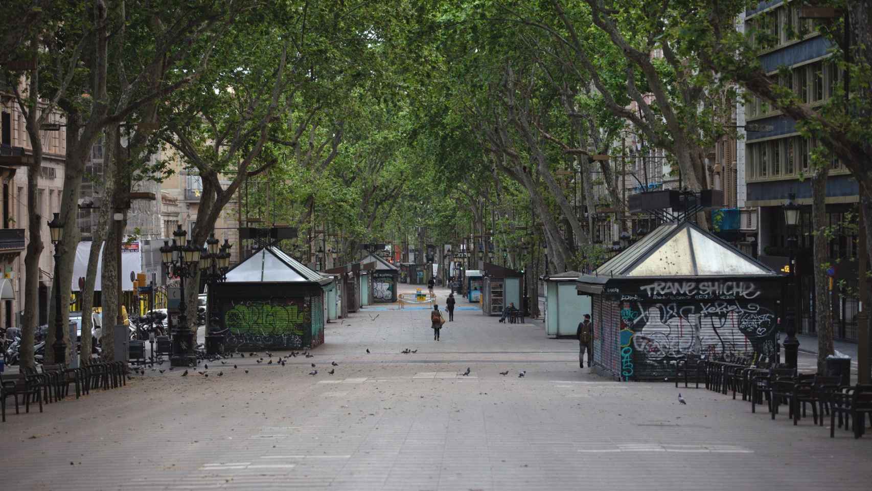 Paradas de la Rambla durante la pandemia de coronavirus en una imagen de archivo / EUROPA PRESS - David Zorrakino