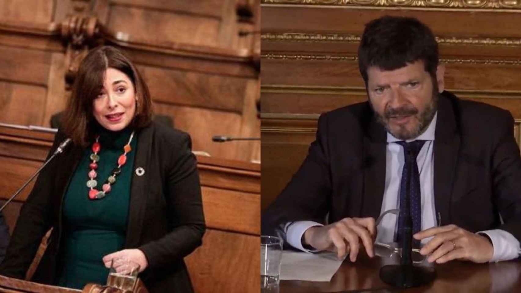 La líder de Cs en el Ayuntamiento de Barcelona, Luz Guilarte, y el teniente de alcalde de Seguridad, Albert Batlle, en un fotomontaje / METRÓPOLI