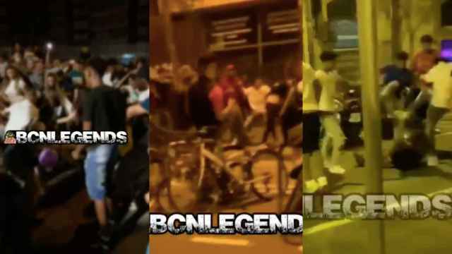 Peleas multitudinarias entre jóvenes ebrios en Sants / 'BCN LEGENDS' - TELEGRAM