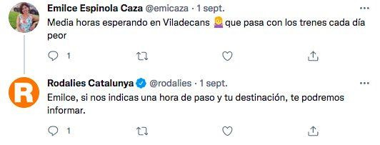 Quejas de los usuarios inundan el perfil de Twitter de Rodalies / REDES SOCIALES