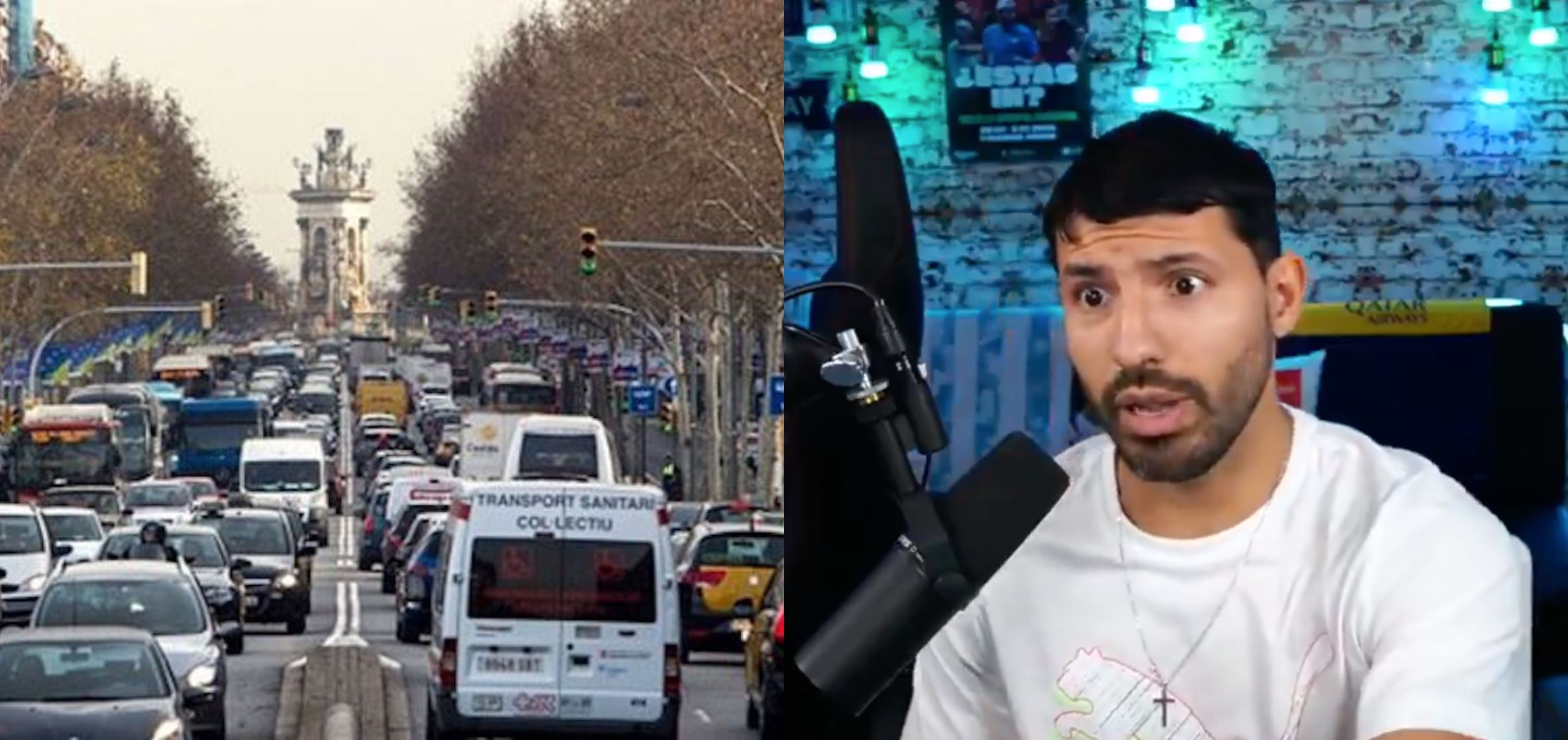 Al 'Kun' Agüero le saca de quicio el tráfico de Barcelona / ARCHIVO
