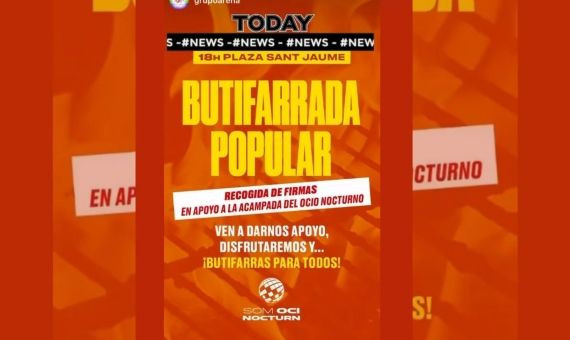 Cartel que anuncia la butifarrada popular del ocio nocturno / RRSS