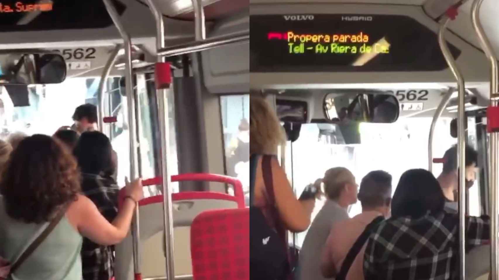 Pelea entre los pasajeros de un bus por no llevar bien puesta la mascarilla / RRSS