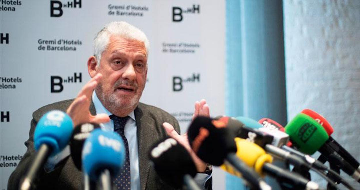 El Presidente del Gremi d'Hotels, Jordi Clos, durante una rueda de prensa / EFE