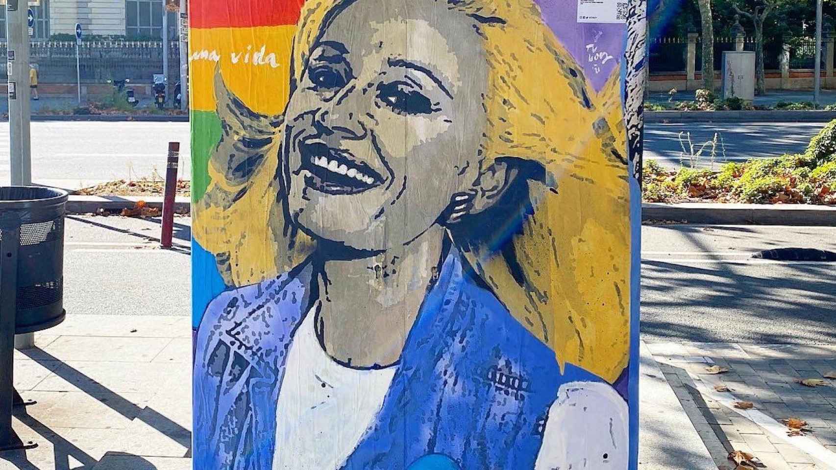 Así ha quedado el mural repintado de Raffaella Carrà tras el ataque homófobo de finales de agosto / TV BOY