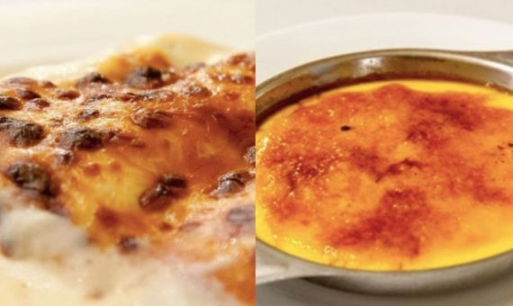 Canelones y crema catalana de Can Culleretes, dos de sus platos estrella / CAN CULLERETES