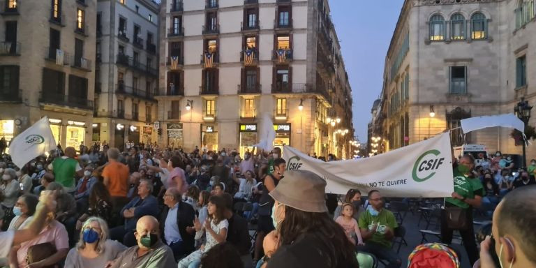 Protesta de CSIF en medio de Sant Jaume / CSIF