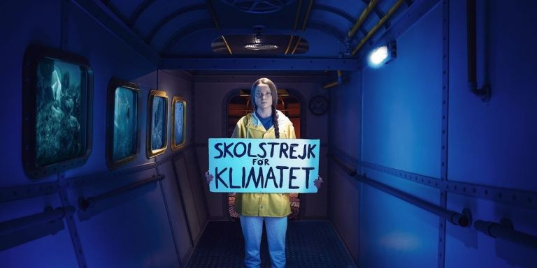 Greta Thunberg en el submarino del Museo de Cera de Barcelona / CEDIDA