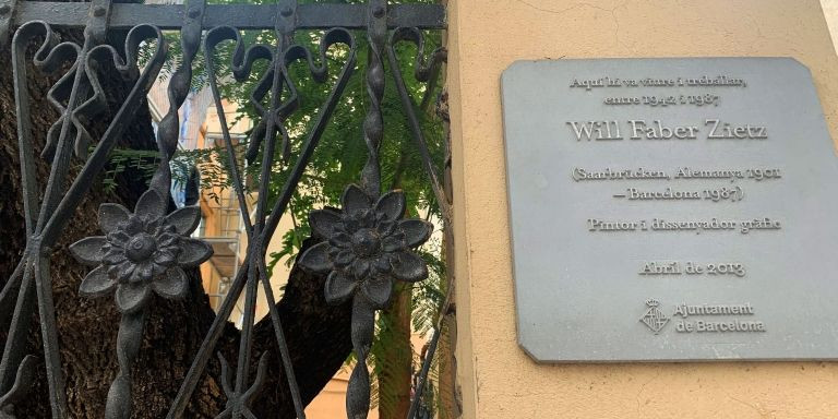 Placa en recuerdo de Will Faber Zietz en 'La Torreta' / TWITTER - BARCELONA SINGULAR