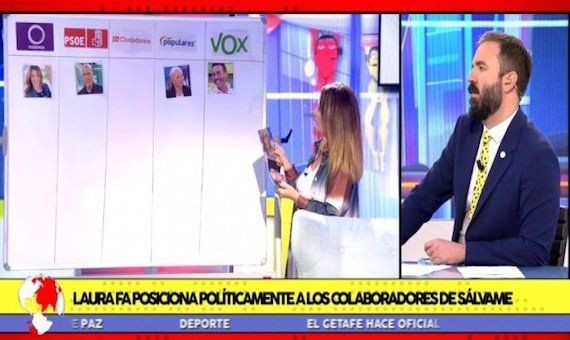 Laura Fa situando a sus compañeros de 'Sálvame' en franjas de partidos políticos / MEDIASET