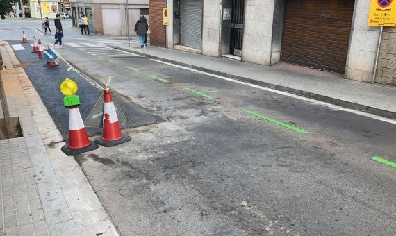 Obras en la Rambla de la Muntanya para solucionar los desperfectos / CEDIDA