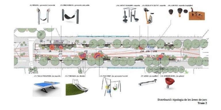 Algunos de los juegos que se instalarán en la ronda de Sant Antoni / AYUNTAMIENTO DE BCN
