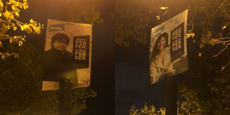 Carteles de Junts en la avenida Diagonal / JOAN CASTELLÓ