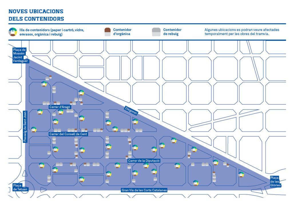 Aquí estarán ubicadas las nuevas islas de recogida selectiva / AYUNTAMIENTO DE BARCELONA