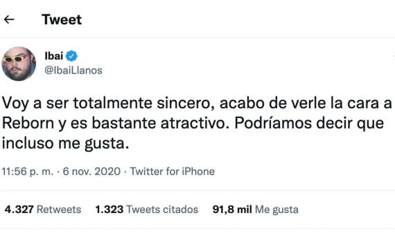 Mensaje de Ibai en Twitter sobre el aspecto de Reborn / TWITTER