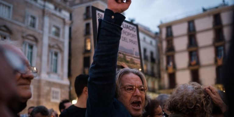 Manifestante durante la concentración / PABLO MIRANZO