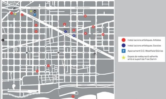 Mapa del festival Llum BCN 2021 / LLUM BCN