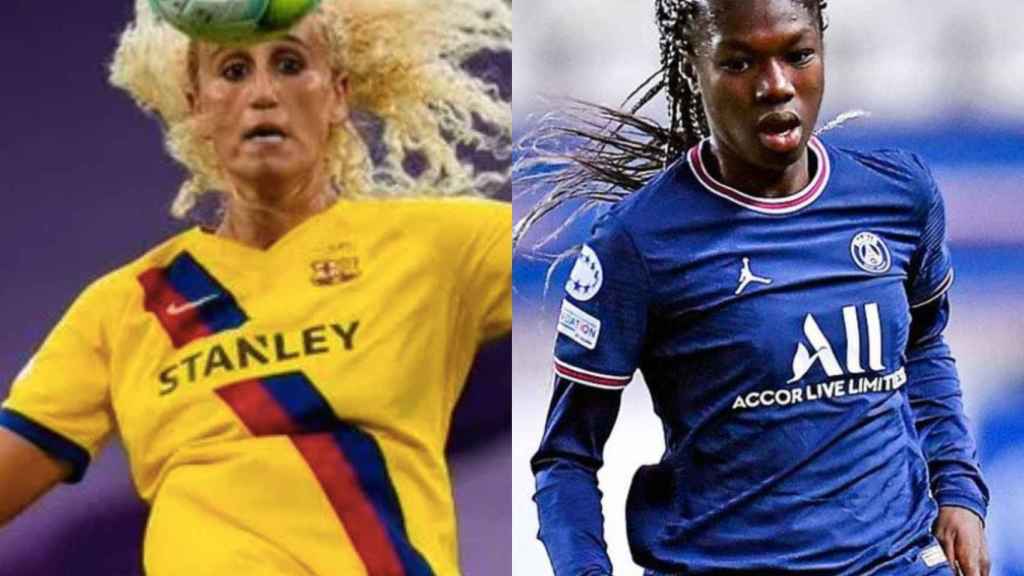 Kheira Hamraoui, exjugadora del FC Barcelona, y Aminata Diallo en un montaje de 'Metrópoli'