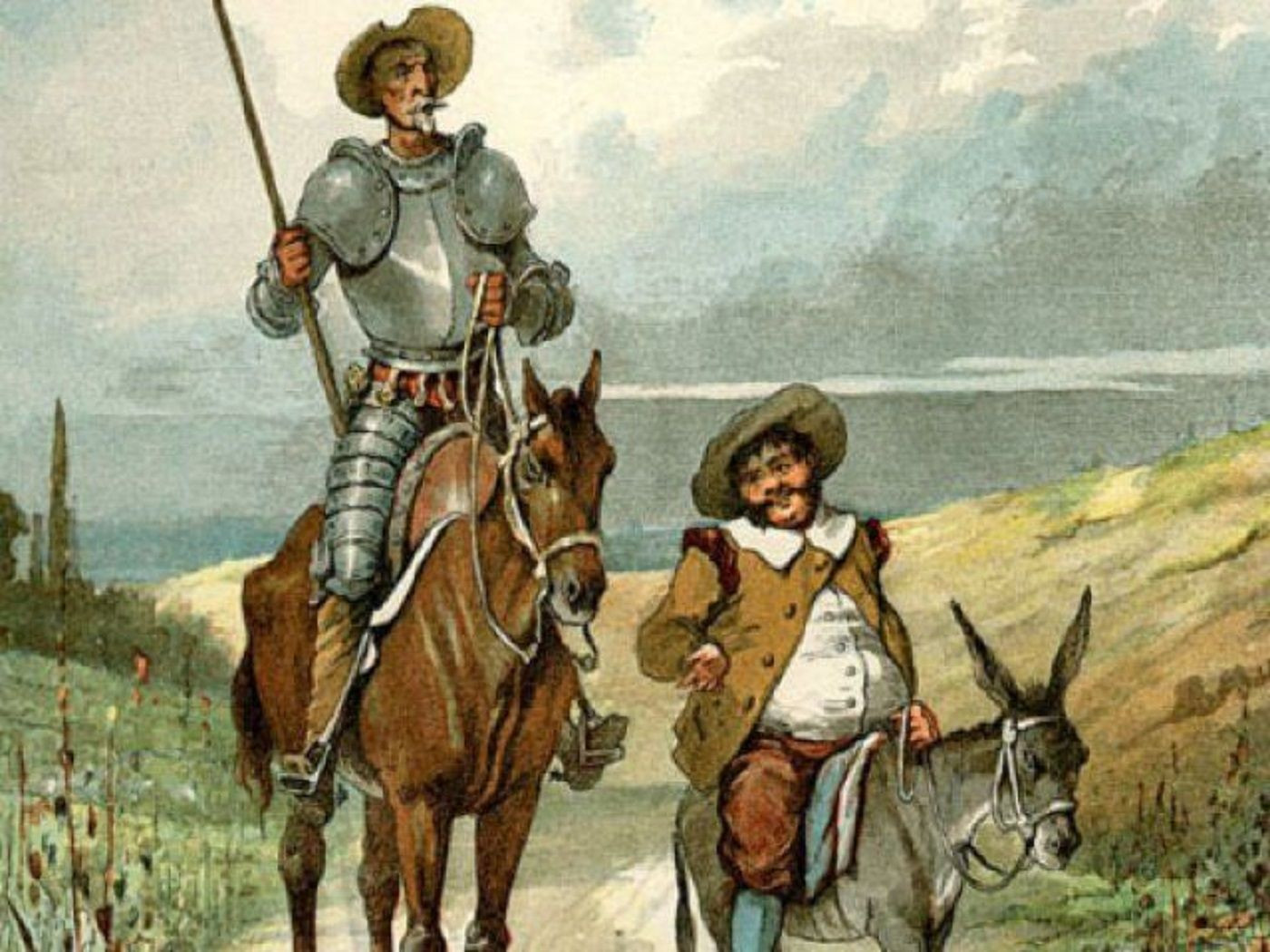 Don Quijote y Sancho Panza en una obra artística