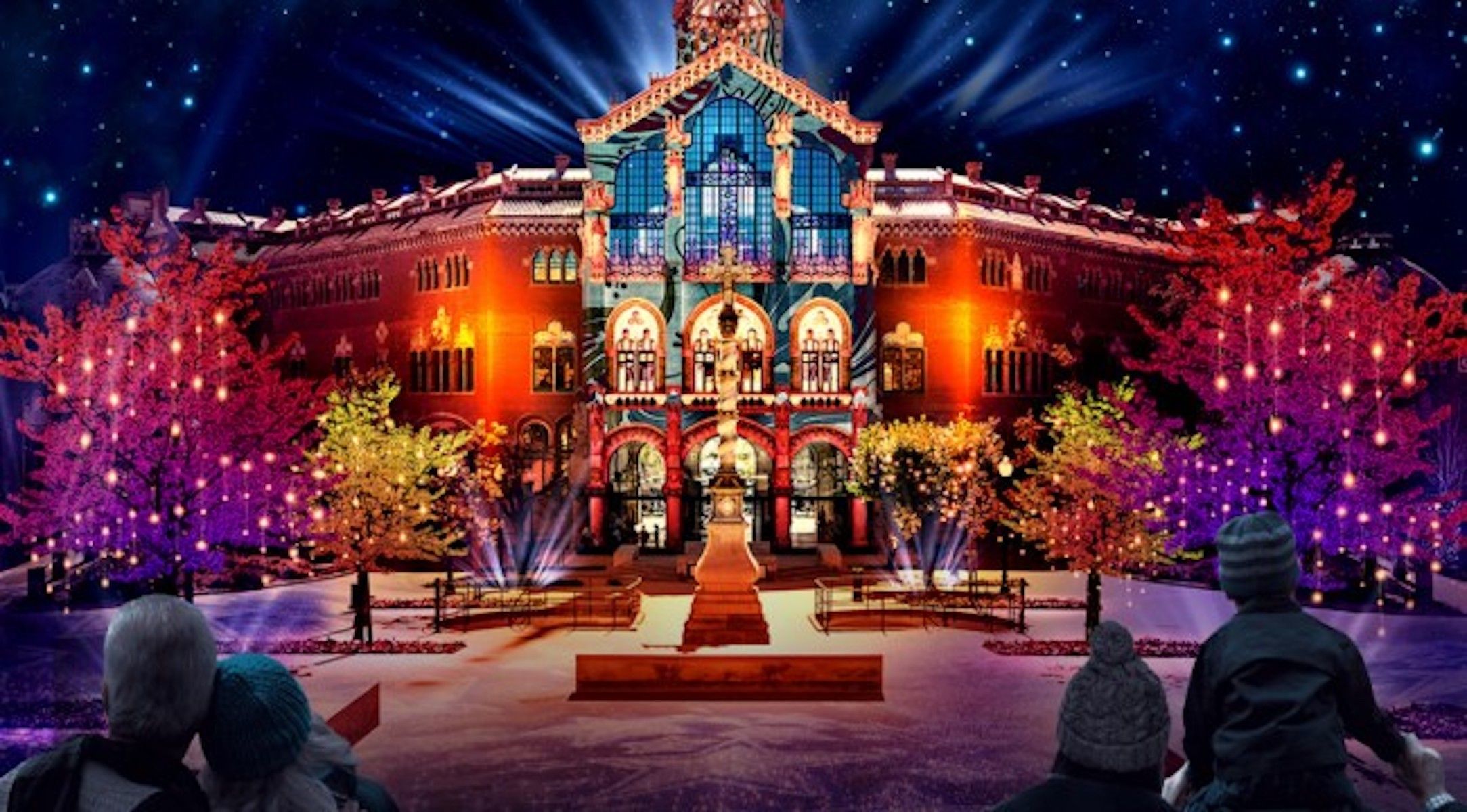 La fachada de Sant Pau, iluminada, una propuesta para el 8 de diciembre en Barcelona / SANT PAU