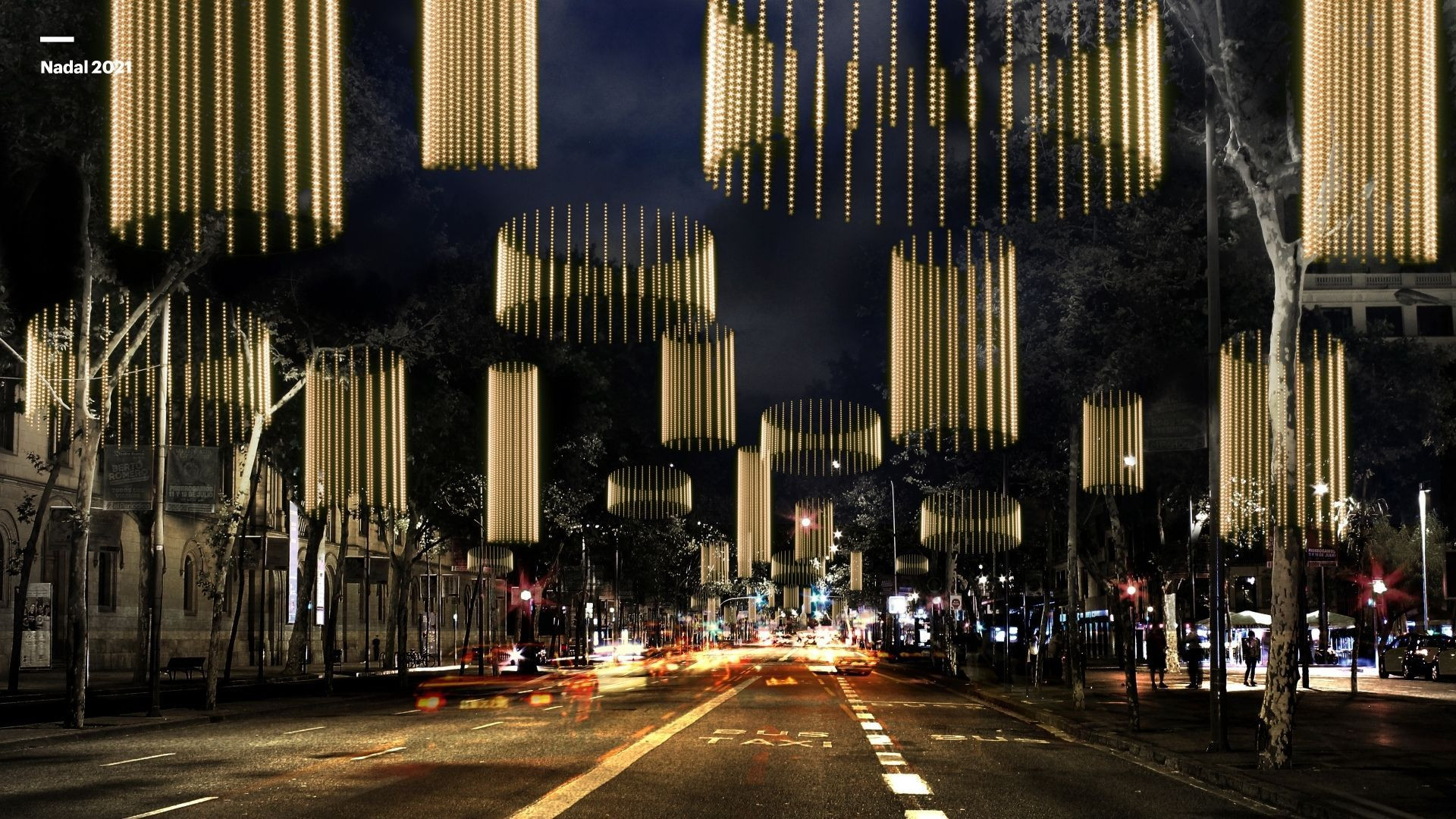 Las luces de Navidad en la Gran Via de Barcelona / ANTONI AROLA