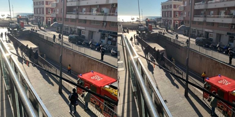 Camión atrapado en un túnel de Badalona / CEDIDAS