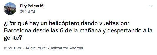 Quejas de los vecinos por el ruido de un helicóptero de madrugada en Barcelona