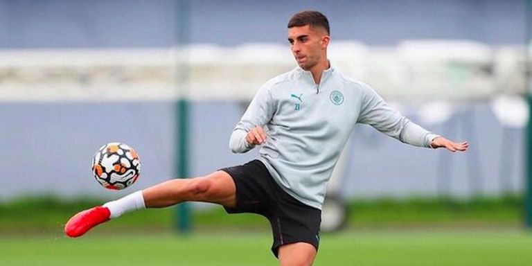 Ferran Torres entrenando con el Manchester City / INSTAGRAM