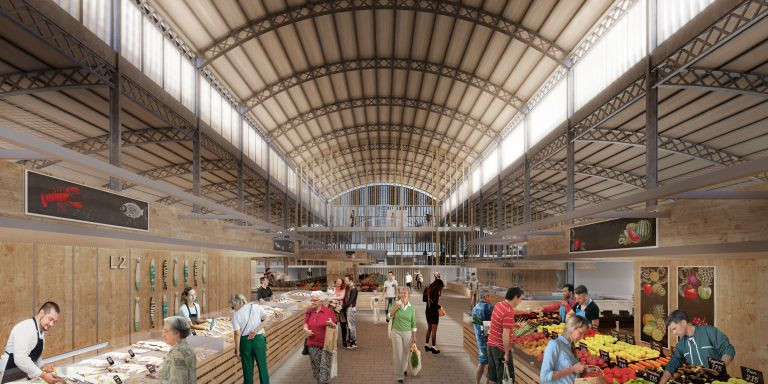 Interior del futuro mercado de la Abaceria / AYUNTAMIENTO DE BARCELONA