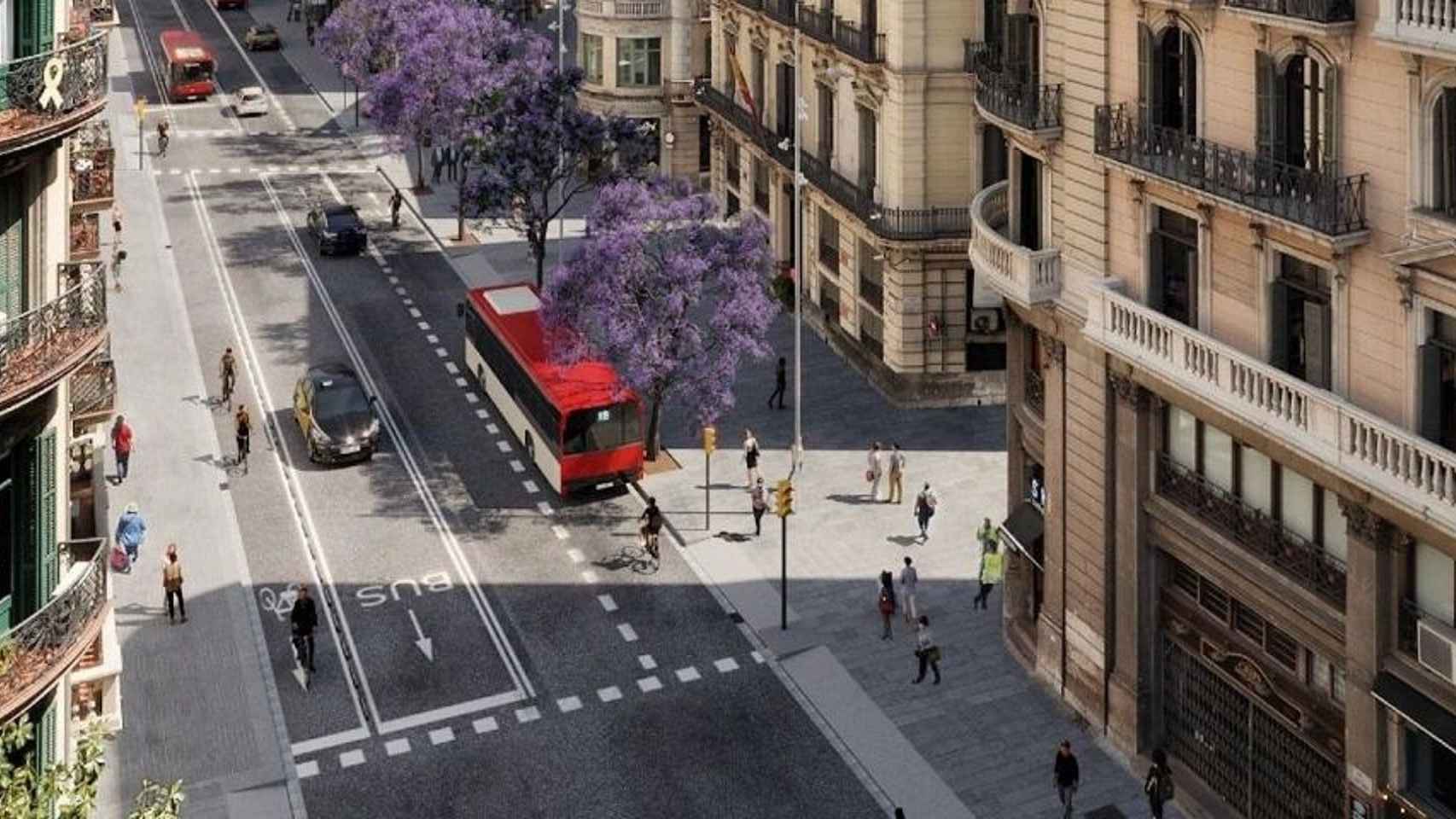 Proyección de la futura vía Laietana / AJ BCN