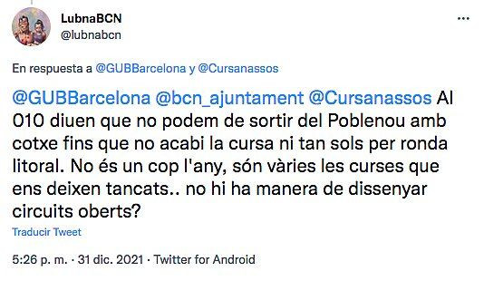 Vecinos protestan en Twitter por los cortes en Poblenou