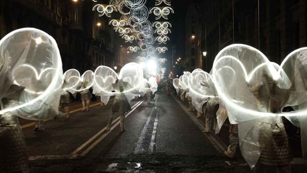 Desfile de la mágica cabalgata de los Reyes Magos en Barcelona en una edición anterior