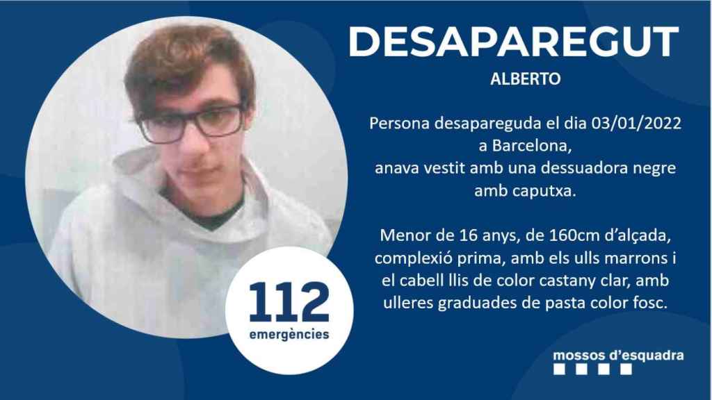 Alerta policial para buscar a Albert / MOSSOS D'ESQUADRA