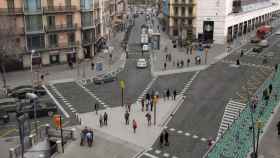 Cruce de las calles de Pelai y de Balmes antes de los trabajos previstos / AJ BCN