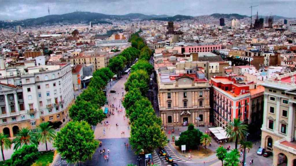 Las Ramblas de Barcelona, con la Foneria de Canons abajo a la derecha / CEDIDA