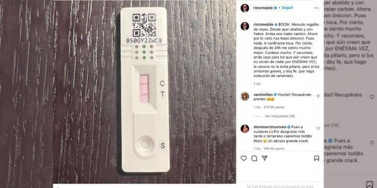 Publicación de Risto en su perfil de Instagram / RRSS