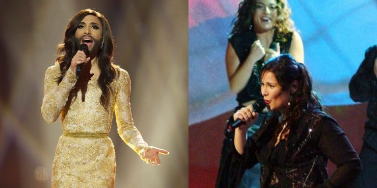 Conchita Wurst y Rosa de España, dos de las ganadoras de Eurovisión que estarán en el festival de Barcelona / BMAGAZINE