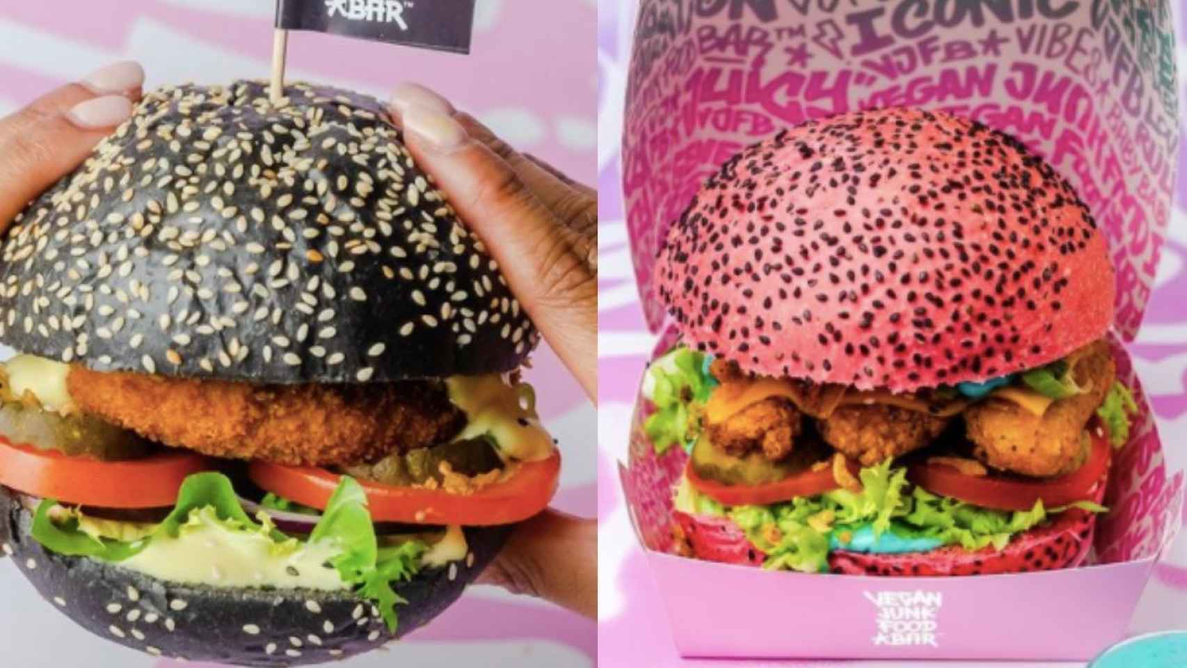 Platos de Vegan Junk Food Bar, uno de los restaurantes con más pedidos veganos en Barcelona / VJFB