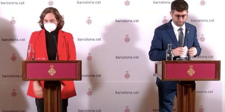 Colau y Puigneró en rueda de prensa / AJ BCN