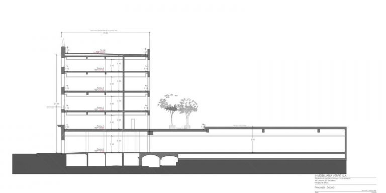 Dibujo del futuro edificio de oficinas en el Palacio del Cinema / CEDIDA