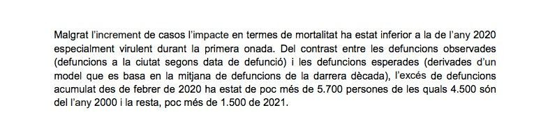 Datos del Ayuntamiento sobre la mortalidad asociada al covid / AYUNTAMIENTO DE BARCELONA