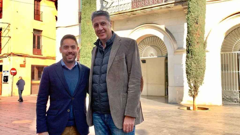 El alcalde de Badalona, Xavier García Albiol, con el regidor David Mejía / PP