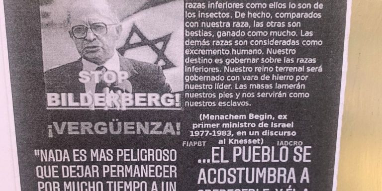 Cartel manipulado contra la comunidad judía en Barcelona / CEDIDA