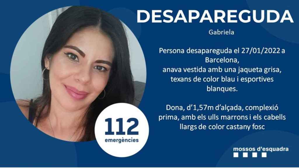 El cartel de Gabriela, la joven desaparecida en Barcelona / MOSSOS