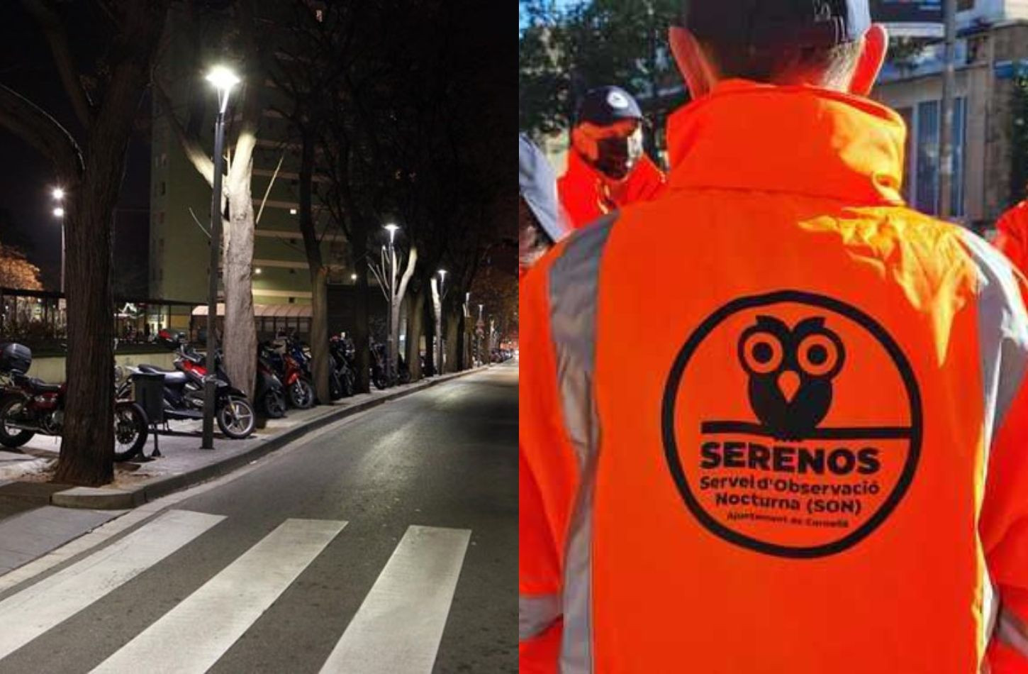 Los serenos de Cornellà, que van vestidos con chalecos reflectantes de color naranja / AYUNTAMIENTO DE CORNELLÀ