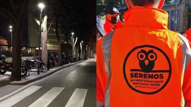 Los serenos de Cornellà, que van vestidos con chalecos reflectantes de color naranja / AYUNTAMIENTO DE CORNELLÀ