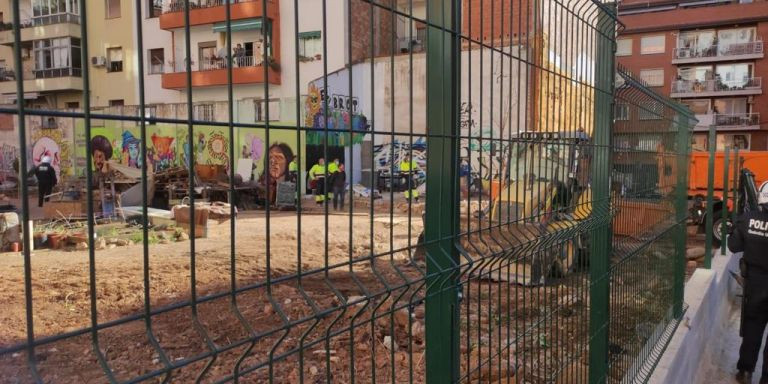 Un momento del huerto 'okupado' desalojado / CEDIDA