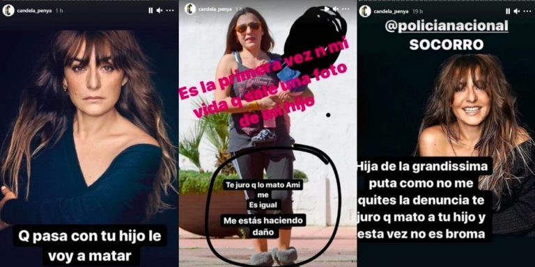 Estos son algunos de los mensajes amenazantes que recibió Candela Peña / INSTAGRAM